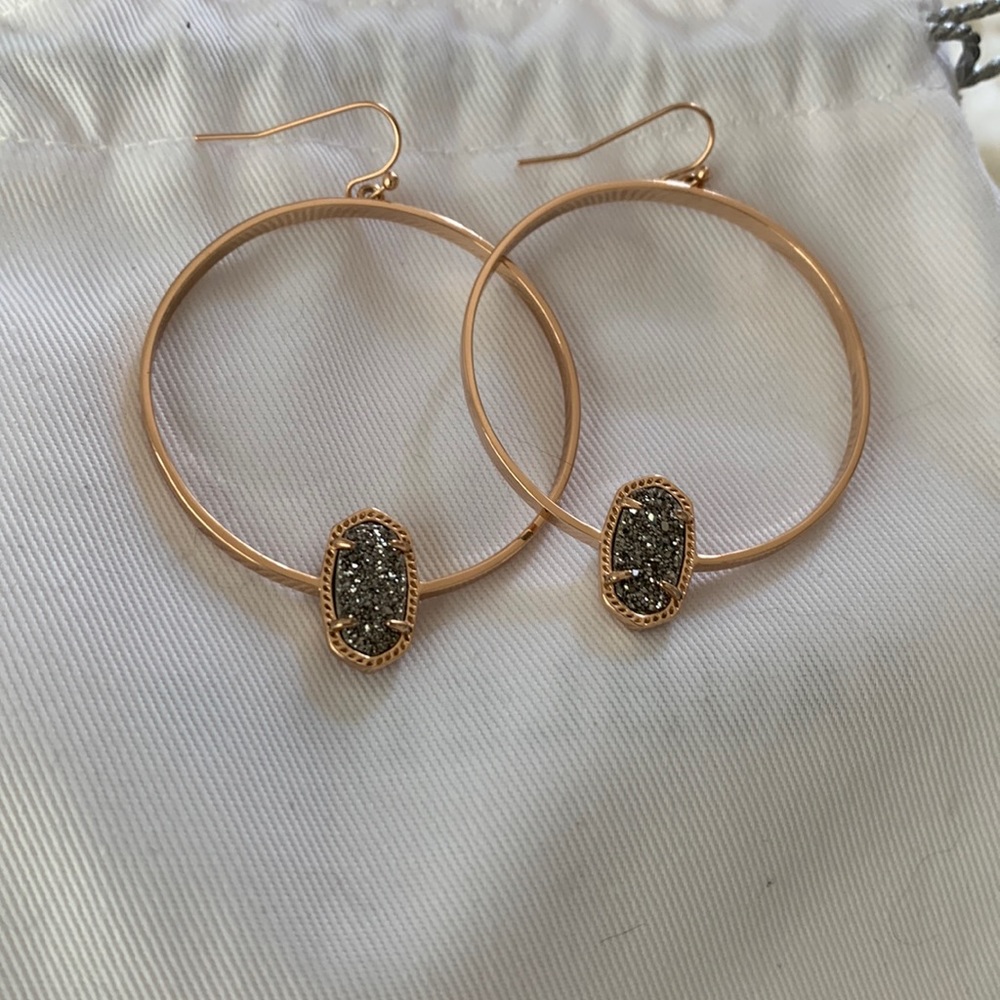 Kendra Scott platinum drusy hoops